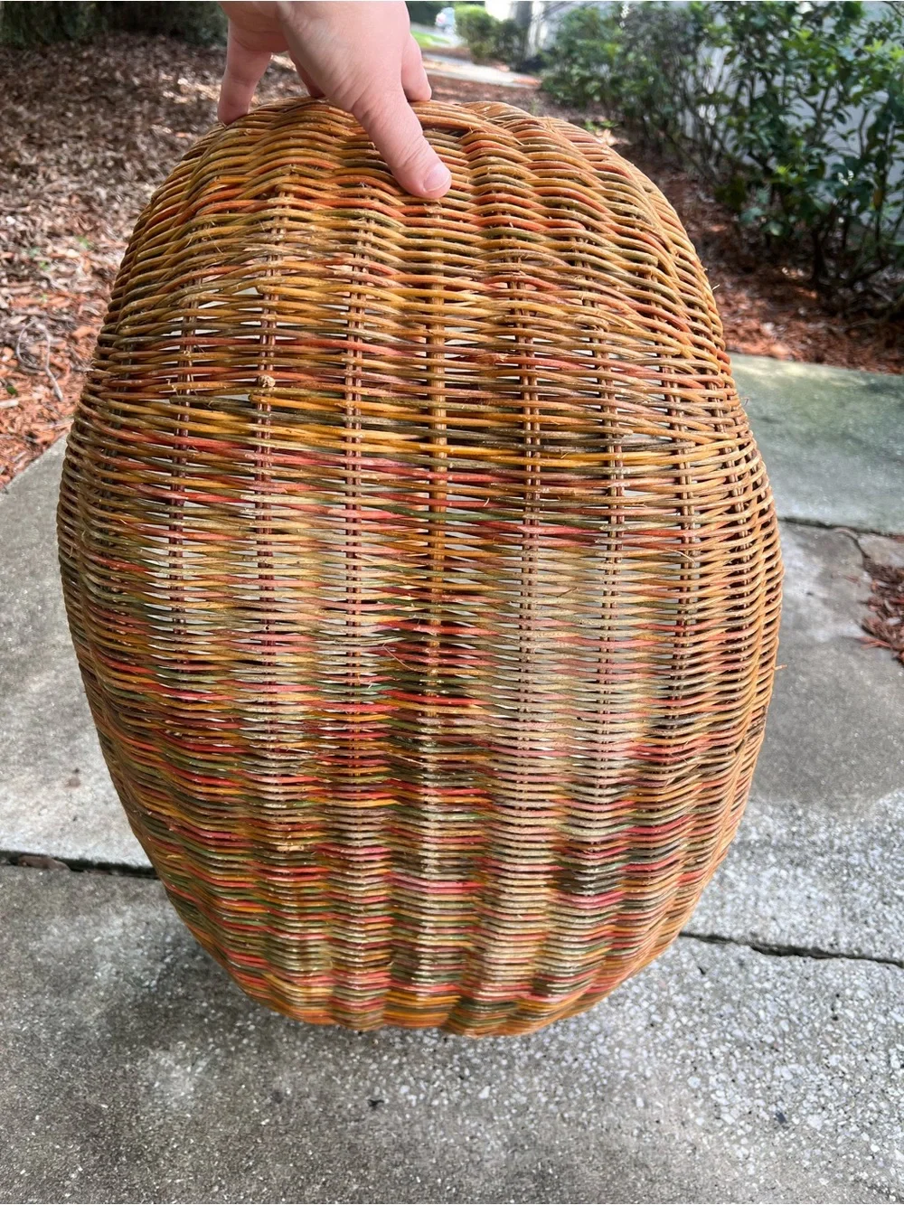 Vintage 1970s Sculptural Wicker Canoe Basket